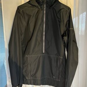 Navy Blue Columbia Women’s Pullover 1/2 Zip Windbreaker Jacket / Hood Medium